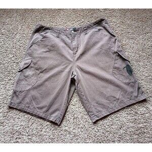 Vintage West Cargo Shorts Men's Size 38 Brown Button Pockets Graphic
